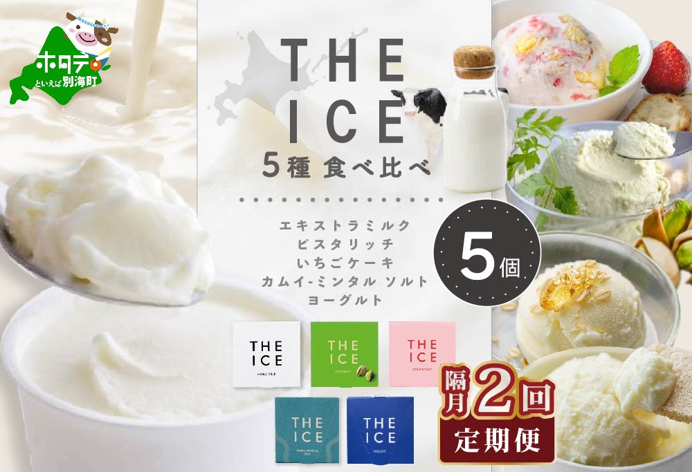 【隔月2回定期便】【THE ICE】5種食べ比べ 5個セット【CJB020206】