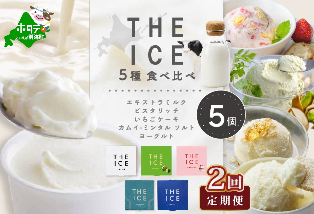 【毎月2回定期便】【THE ICE】5種食べ比べ 5個セット【CJM020206】