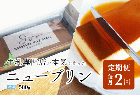 [定期便]濃厚プリン New Pudding(ニュープディング)(500g×1本)×2ヶ月[be152-0931-100-2](プリン 乳製品 スイーツ 北海道 別海町 定期便 2ヶ月 2ヵ月 2回)