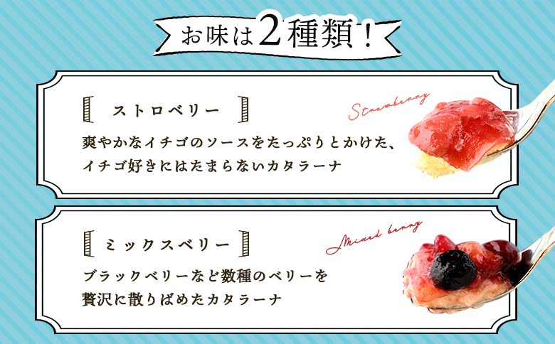 なかしべつゴーダチーズカタラーナ 2種(ストロベリー、ミックスベリー)詰め合わせ【28009】
