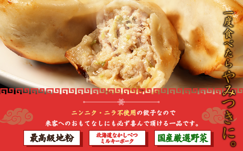 【定期便：6回】【なかしべつミルキーポーク100％使用】 樹苞 お城餃子36個（約9人前）【53016】 【定期便：6回】36個