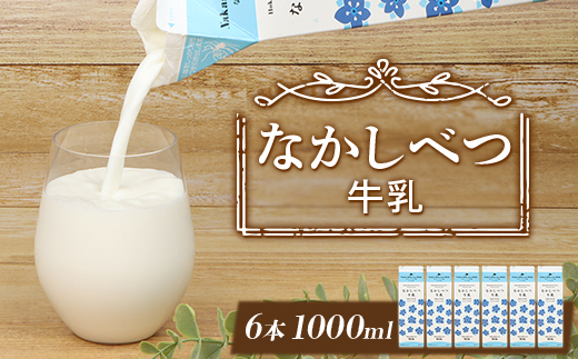 北海道なかしべつ牛乳 1L×６本【1402601】 【単品】1L×6本