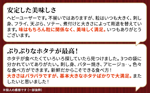 【訳あり】北海道産 帆立貝柱[特A]刺身用 500g×3袋  北海道 人気 おすすめ ホタテ 天然【配送不可地域：離島】