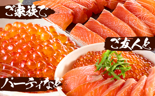鮭親子丼セット【純標津産】2～3人前用 イクラ 北海道 人気 おすすめ サケ サーモン 魚卵 天然【配送不可地域：離島】