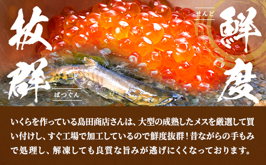 北海道標津産醤油いくら400g(200g×2) イクラ 人気 おすすめ 醤油漬け 小分け さけ 天然【配送不可地域：離島】