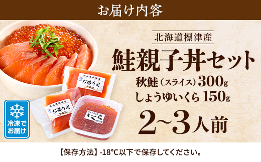 鮭親子丼セット【純標津産】2～3人前用 イクラ 北海道 人気 おすすめ サケ サーモン 魚卵 天然【配送不可地域：離島】
