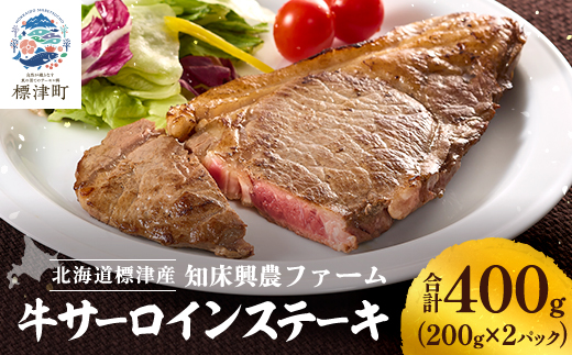 知床興農 牛サーロインステーキ　　200g×2パック　牛肉 赤身【配送不可地域：離島】