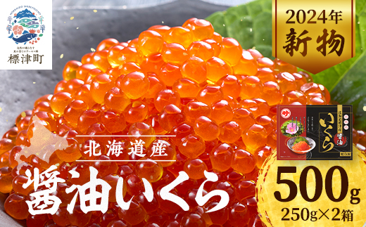 [令和6年新物]醤油いくら500g(250g×2) イクラ 北海道 人気 おすすめ さけ 魚卵 天然[配送不可地域:離島]