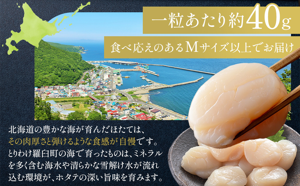 北海道産　ほたて　Mサイズ以上　500g