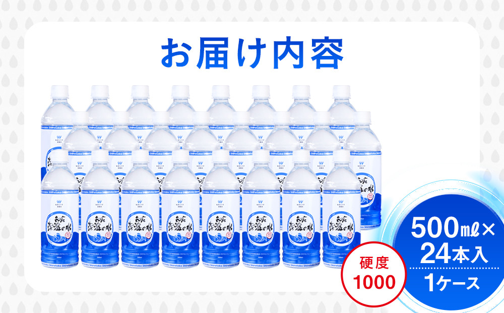 知床深海の水 硬度1000 500ml×24本 海洋深層水 北海道 知床 羅臼 らうす 世界自然遺産 天然 ミネラル マグネシウム 国産 常備水 備蓄 硬水 清涼飲料水 生産者 支援 応