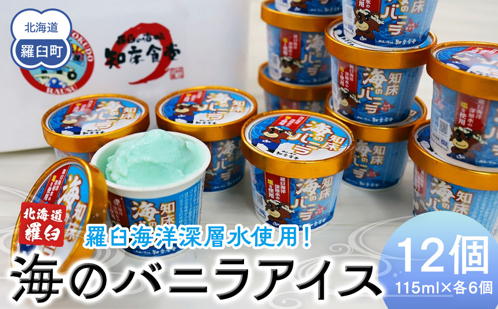知床 海のバニラ 北海道 羅臼 海洋深層水 塩 世界自然遺産 冷凍 デザート アイスクリーム 乳製品 生乳 北海道産 生乳 アイス 知床食堂 生産者 支援 応援
