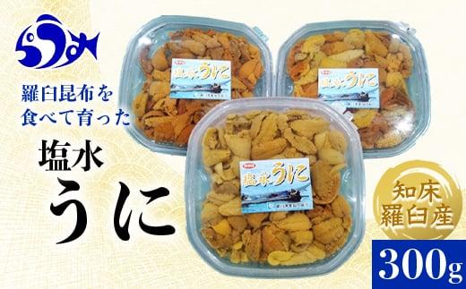 【先行予約/2026年1月より発送】天然 エゾバフンうに （中）塩水うに 300g （100g×3枚）ミョウバン不使用 北海道産 知床羅臼産