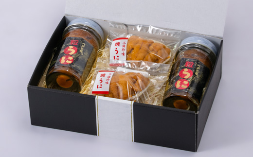 青森県産粒うに(50g×2本)と、焼きうに(40g×2個)のセット【配送不可地域：離島】