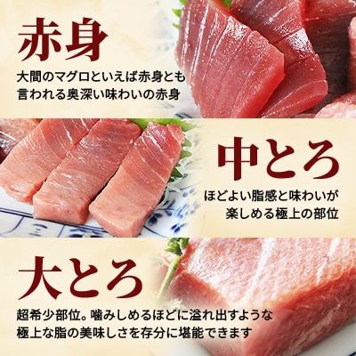 大間産本マグロ 3種セット(大トロ・中トロ・赤身) 合計600g前後【配送不可地域：離島】