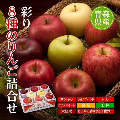 りんご/青森県産　彩り8種のりんご詰合せ【配送不可地域：離島】