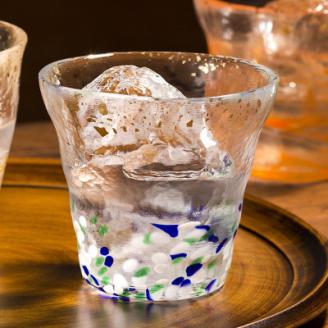 津軽びいどろ 金彩ロックグラス 宵