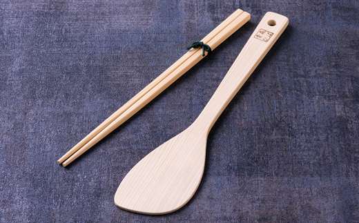 青森ヒバ　炒めベラ・菜箸セット　1セット