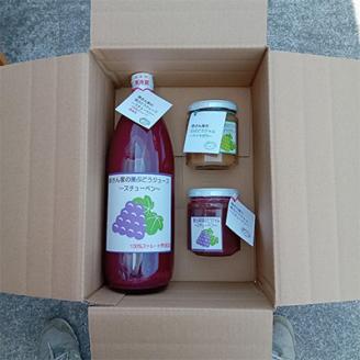 ぶどうジュース1L×1本・ぶどうジャム200g×2個セット