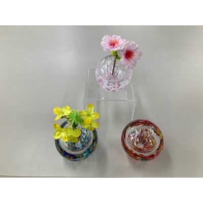 津軽びいどろ さくら一輪挿し