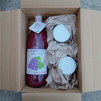 ぶどうジュース1L×1本・ぶどうジャム200g×2個セット