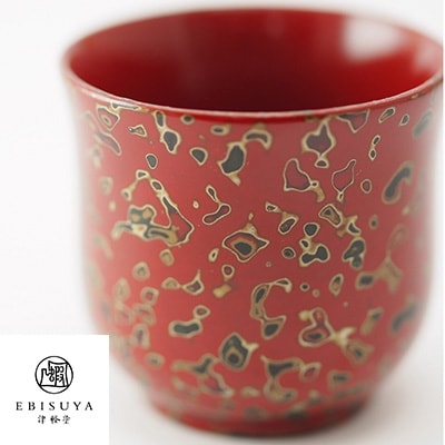 津軽塗　お猪口　赤上