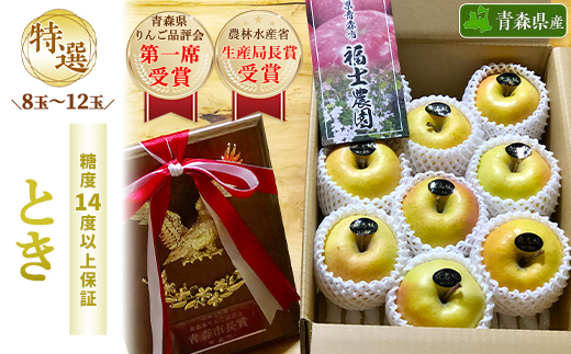 「とき」約3kg・糖度14度以上保証・特選贈答用りんご 青森市長賞受賞【配送不可地域：離島・沖縄県】