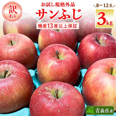 お試し 規格外品 糖度13度以上保証 りんご サンふじ 訳あり 【今年のりんご品評会で最高賞】【配送不可地域：離島・沖縄県】