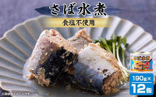 マルハニチロ さば水煮 食塩不使用 190g×12個【配送不可地域：離島】