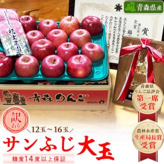 【りんご品評会最高賞】大玉 約5kg 糖度14度以上保証 訳あり 家庭用 りんご 「サンふじ」【配送不可地域：離島】
