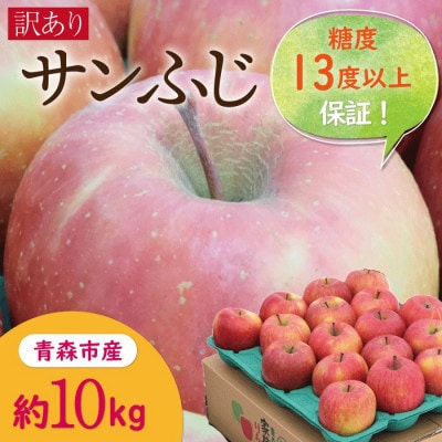【青森市産】糖度13度以上保証!サンふじ　訳アリ　家庭用　約10kg　※離島・沖縄は配送不可【配送不可地域：離島・沖縄県】