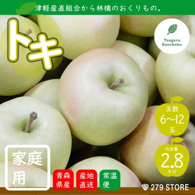 りんご トキ 只今発送中! 2022年産 青森県産 家庭用 2.8kg (6〜12玉) 津軽産直組合[配送不可地域:離島]