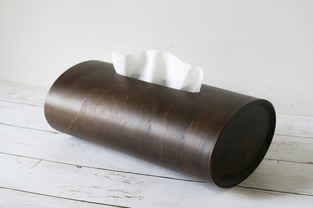 【寄附金額見直しました】BUNACO ティッシュボックス・ペンスタンド・オーバルボックス ３点セット （ダークブラウン） 雑貨 木製 ブナコ インテリア 小物