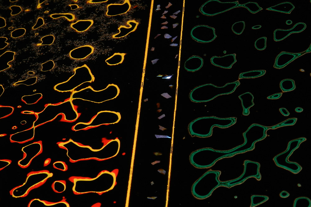 津軽塗 座卓 羽角ケリ足 3尺×5尺 塗分 緑  伝統工芸 漆器 青森 おしゃれ お祝い テーブル 家具 インテリア