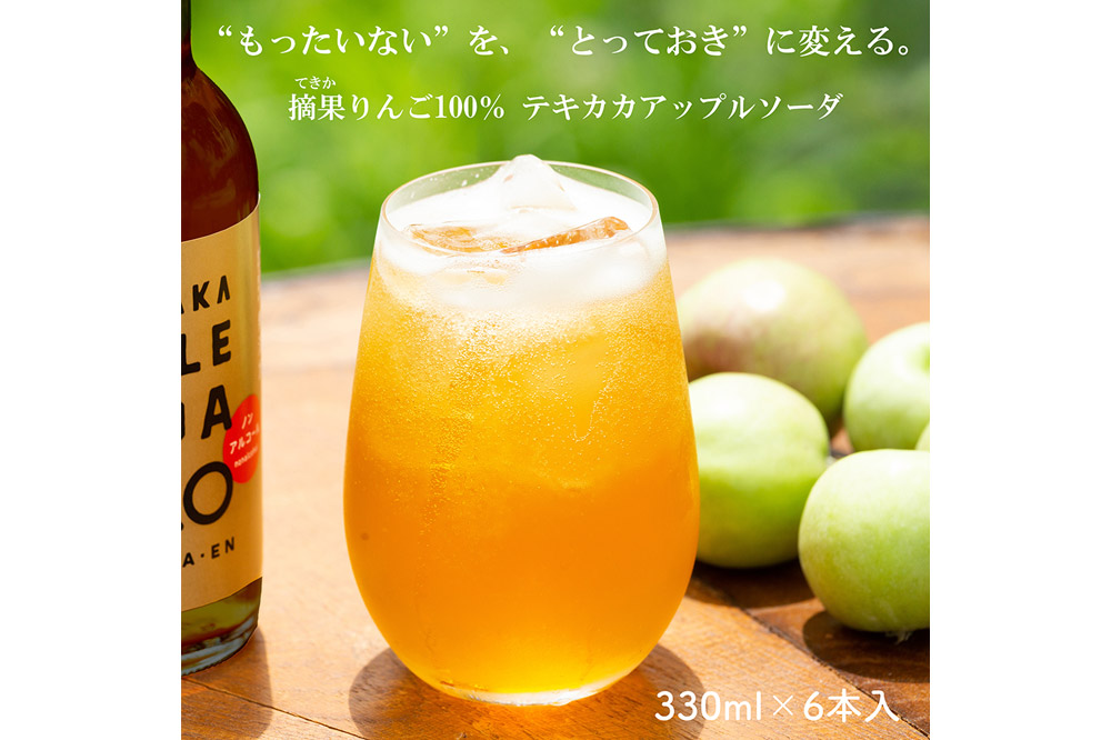摘果りんごのアップサイクルドリンク テキカカアップルソーダ 330ml×6本 青森 弘前 林檎 リンゴ
