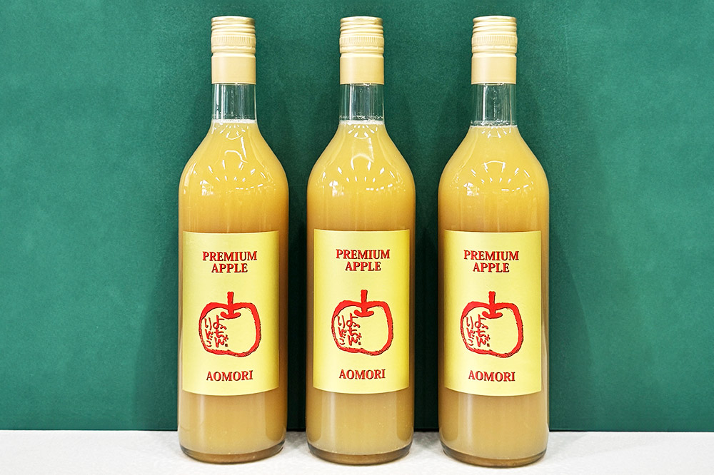 減農薬栽培 高徳 リンゴジュース 720ml×3本 ストレート果汁100％ よっちゃんりんご PREMIUM APPLE［こうとく］（無添加）
