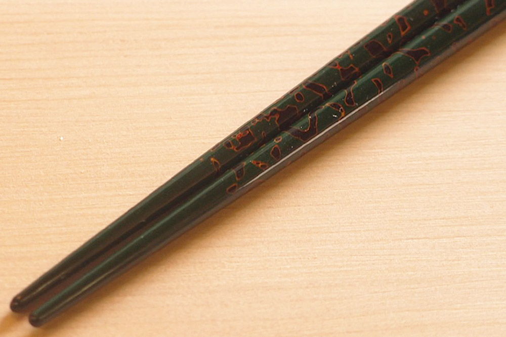 津軽塗 唐塗箸（唐塗 緑・小箸）