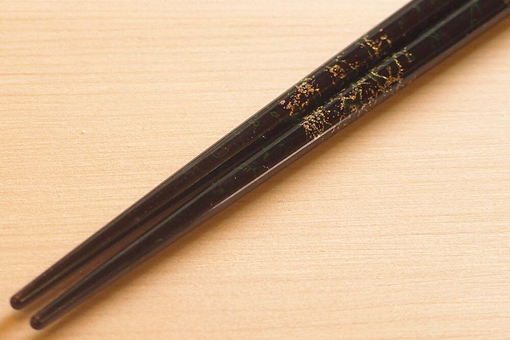 【寄附金額見直しました】津軽塗 唐塗箸（唐塗 黒・大箸）