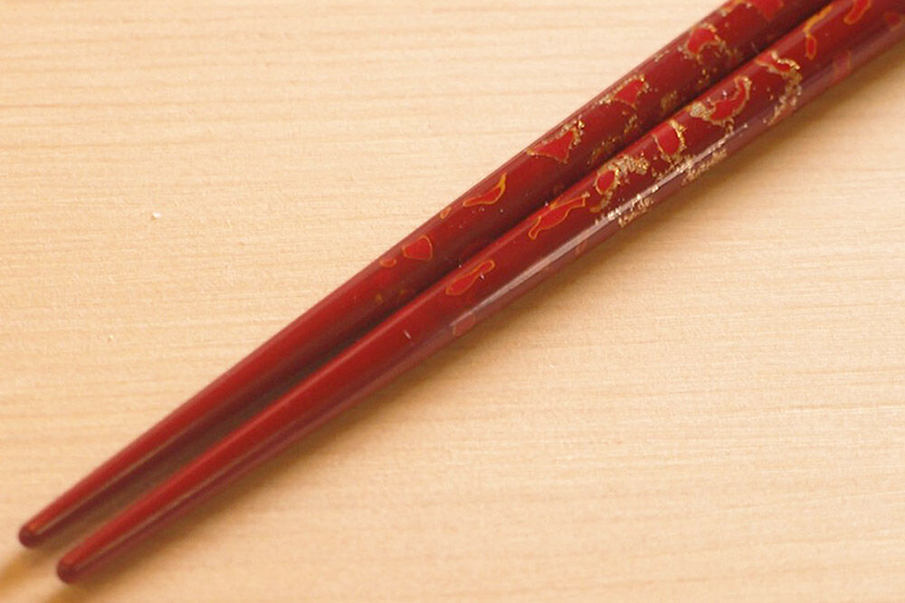 【寄附金額見直しました】津軽塗 唐塗箸（唐塗 赤々・大箸）