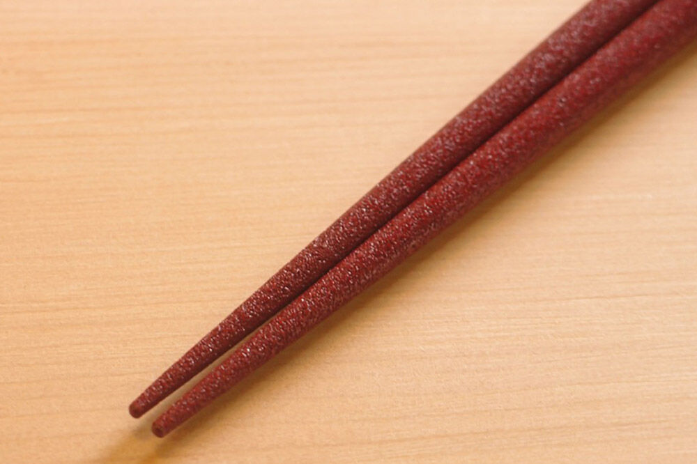 【寄附金額見直しました】津軽塗 すべらない箸 つがり（石地塗 赤・大箸）