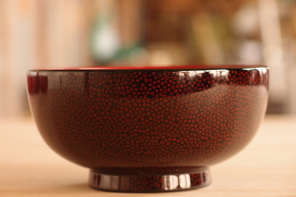 【寄附金額見直しました】津軽塗 汁椀【七々子塗 黒（赤種）】