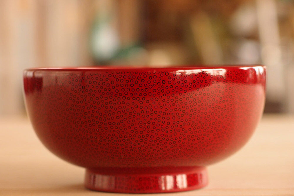 【寄附金額見直しました】津軽塗 汁椀【七々子塗 赤（黒種）】