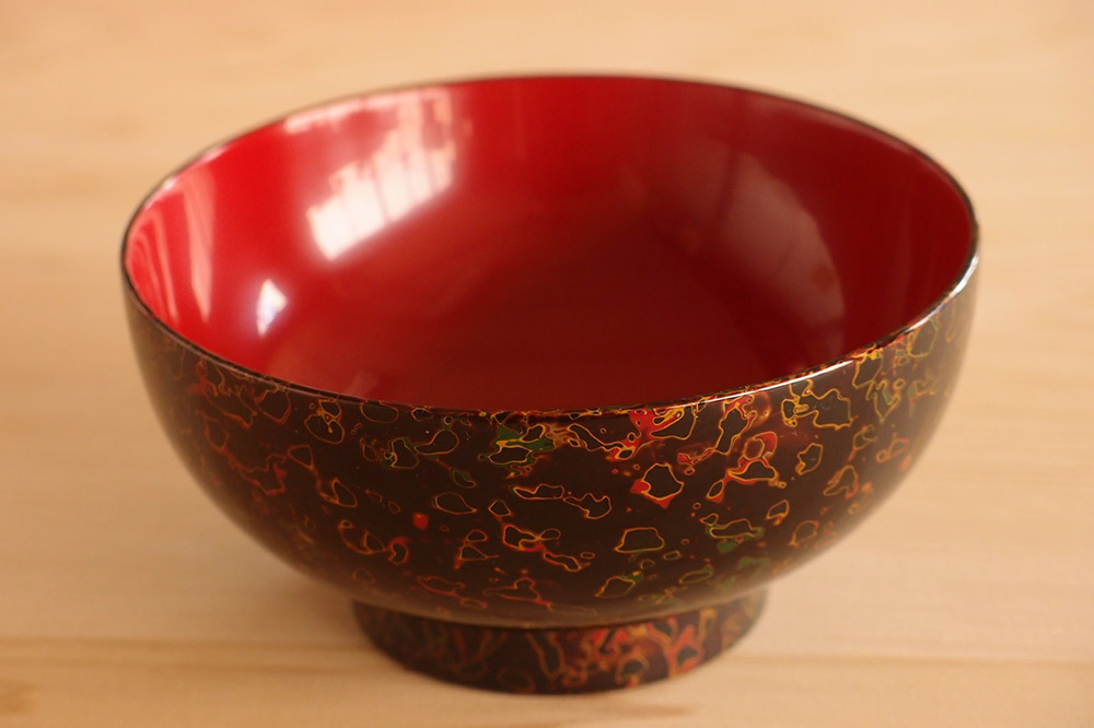津軽塗 夫婦汁椀（唐塗 呂・赤）
