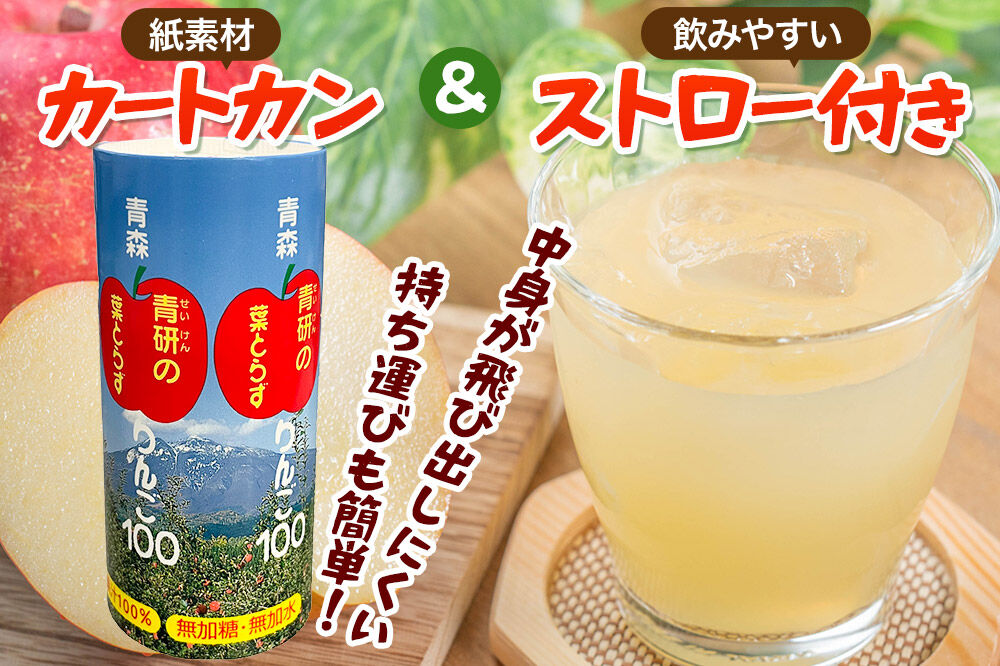 青研りんごジュース【葉とらずりんご100】195g 30本入 2箱 セット カートカン りんご リンゴ 林檎 ジュース りんごジュース リンゴジュース 飲み物 飲料 果実飲料 フルーツ 果物 くだもの ドリンク 弘前 弘前市産 青森りんご 青森