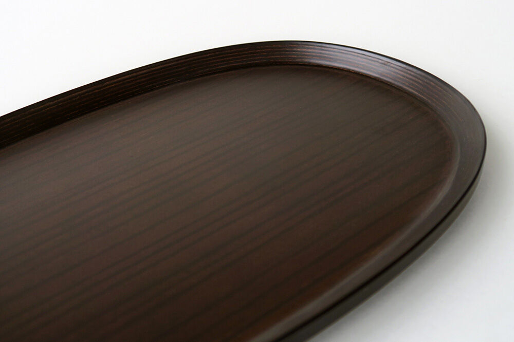 【寄附金額見直しました】BUNACO オーバルトレイ Sサイズ （ダークブラウン) お盆 トレイ 食器 木製 ウッド  木製食器 キッチン 雑貨