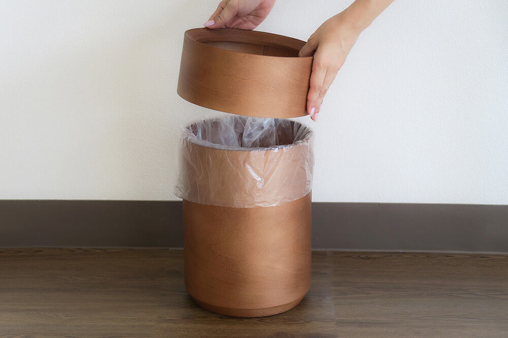 【寄附金額見直しました】BUNACO 袋の見えないダストボックス（キャメルブラウン） ブナコ ゴミ箱 木製家具 おしゃれ  シンプル