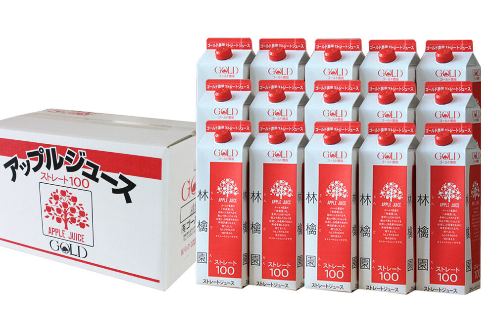【寄附金額見直しました】りんごジュース ストレート果汁【林檎園】1000ml×15本 紙パック ゴールド農園 かめあし商店 [りんごジュース ストレートジュース 完熟 リンゴ 林檎 紙パック ゴールド農園 かめあし商店 青森県産 弘前市]