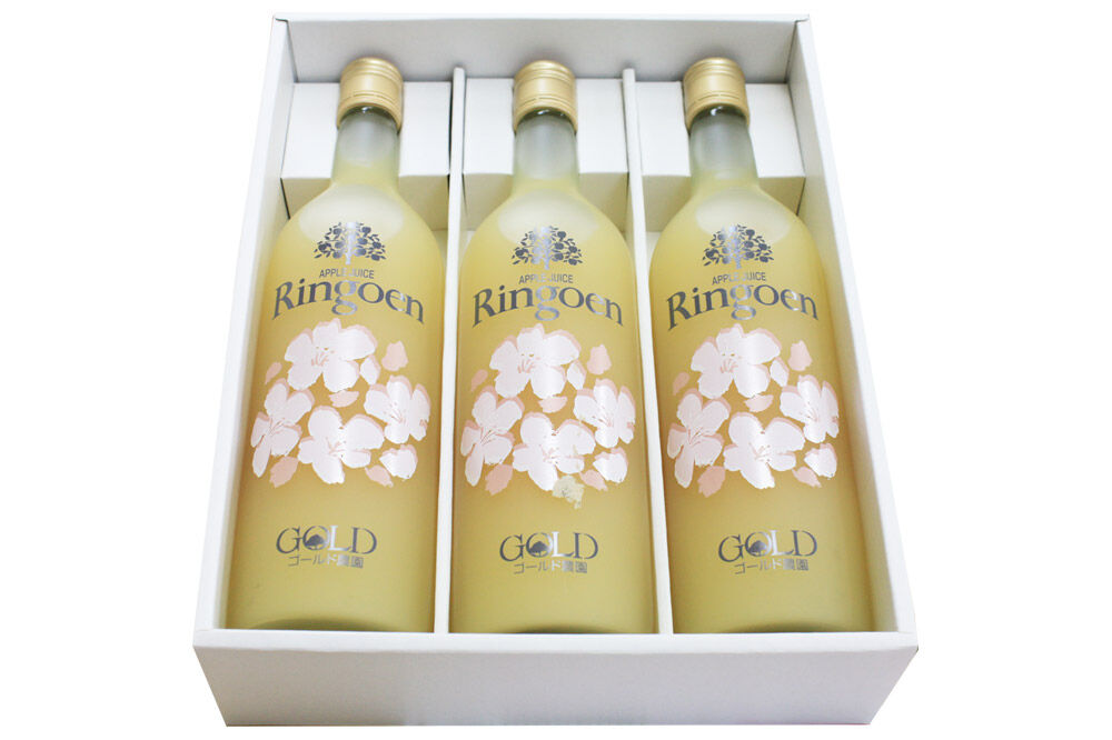 【寄附金額見直しました】りんごストレート果汁【林檎園GS】瓶入り 720ml×3本 ギフトセット ゴールド農園 かめあし商店 [りんごジュース ストレートジュース 完熟 リンゴ 林檎 瓶 ゴールド農園 かめあし商店 青森県産 弘前市]