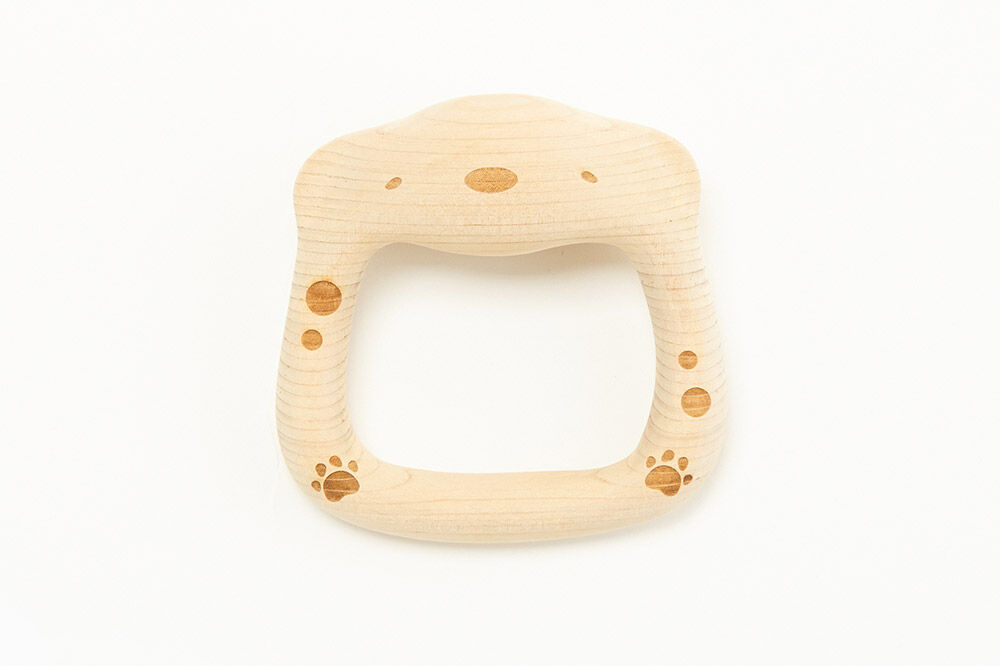 【寄附金額見直しました】ひろさき木育セット(りんごの積み木 1セット はちまんわんこ（ガラガラ）1個） 日本製 国産 積み木 知育 玩具 おもちゃ トイ つみき キッズ ベビー 子供