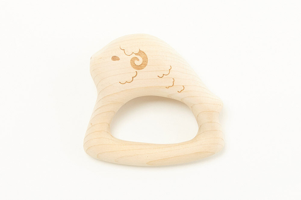 【寄附金額見直しました】ひろさき木育セット（りんごの積み木 1セット ・ひつじのめぇめ（ガラガラ）1個） 日本製 国産 積み木 知育 玩具 おもちゃ トイ つみき キッズ ベビー 子供