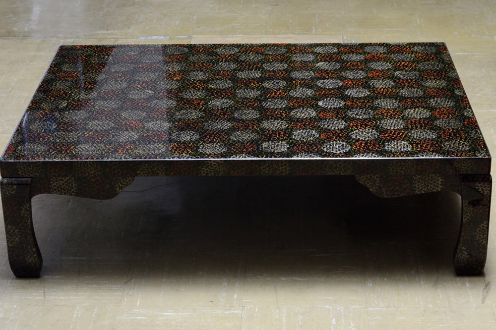 津軽塗 座卓 羽足 3尺×5尺 両彩梨黒  伝統工芸 漆器 青森 おしゃれ お祝い テーブル 家具 インテリア